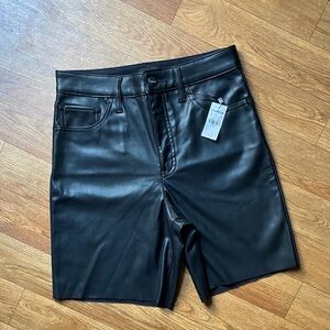 Express Black Faux Leather Shorts